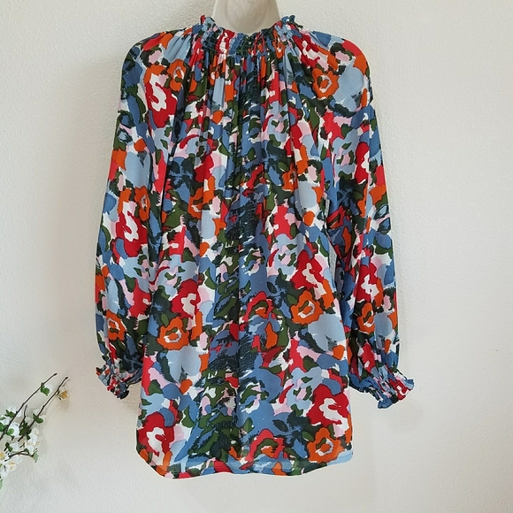 RUNGOLEE Louise Mist Multi Floral Silk Blouse - Picture 2 of 7